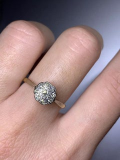 0.25 Karat Diamant antiker klobiger Solitär Verlobungsring aus 18 Karat Gelbgold mit Solitär