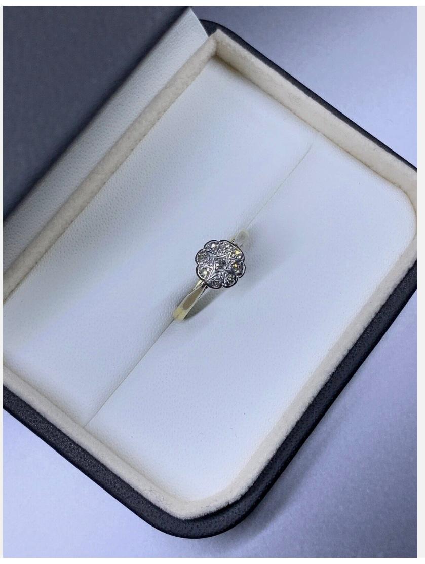 0.25ct Diamond antique chunky solitaire engagement ring in 18ct yellow gold In New Condition For Sale In London, GB