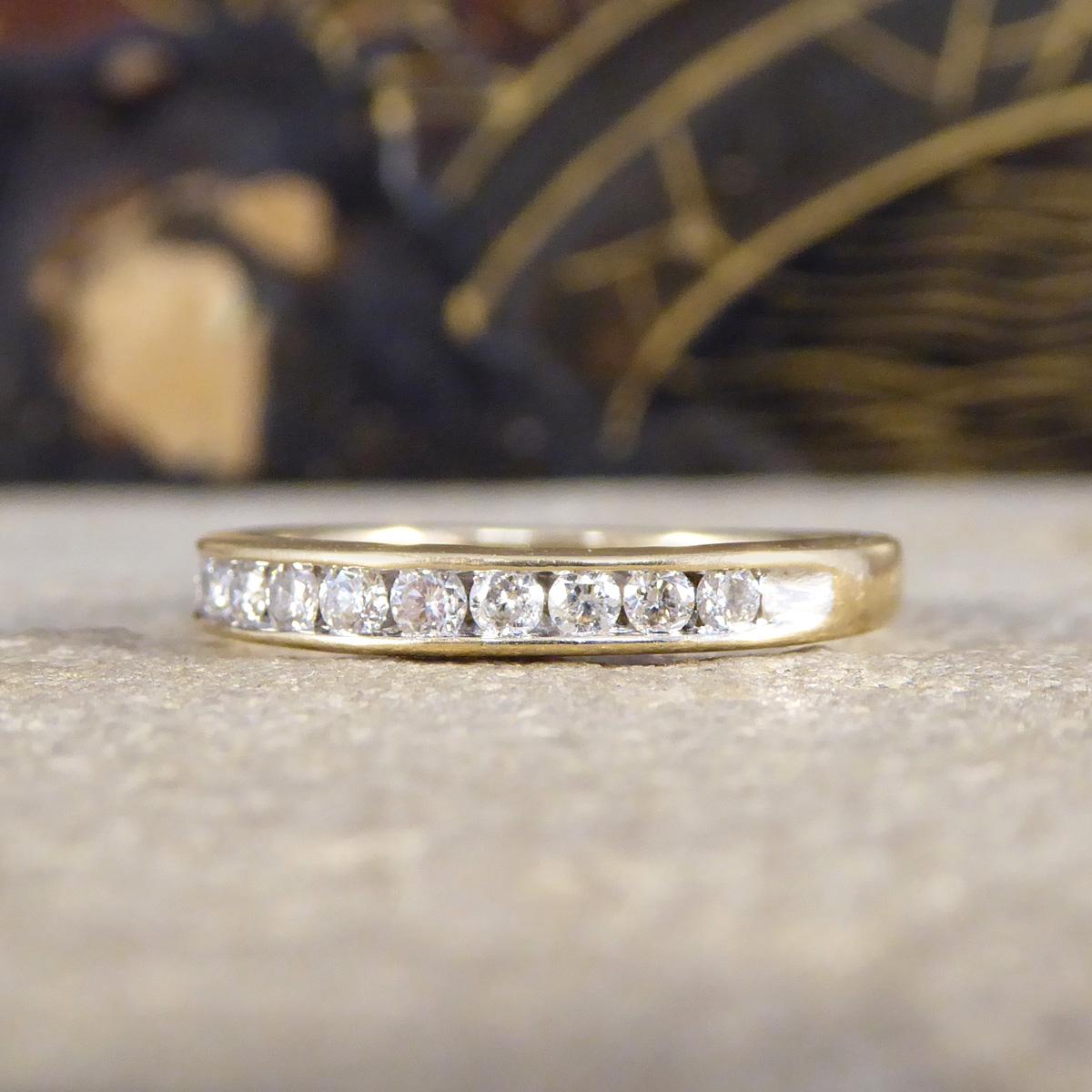 0.25ct Diamond Channel Set Half Eternity Ring in 9ct Yellow Gold In Good Condition In Yorkshire, West Yorkshire