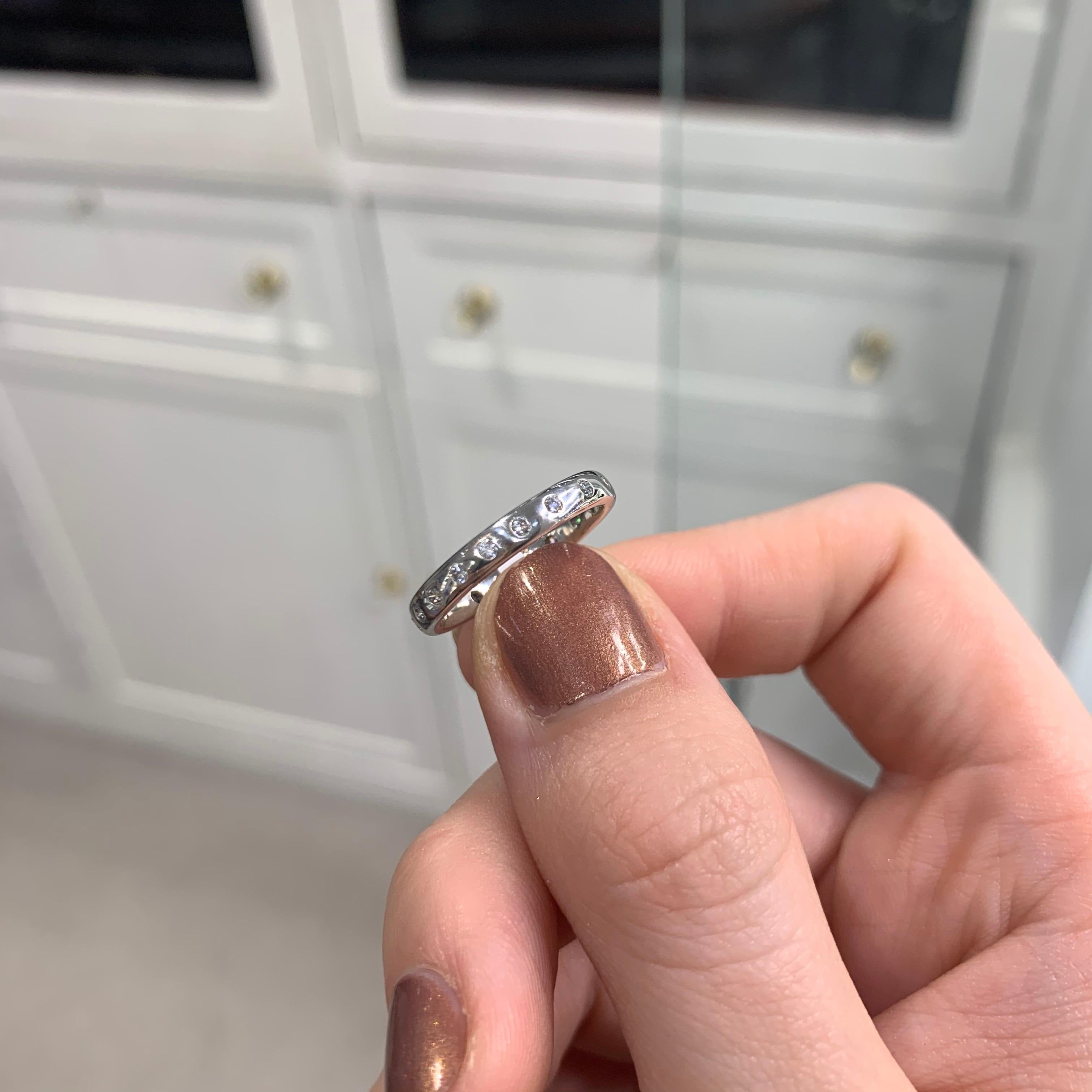 Round Cut 0.25 Carat Diamond Full Eternity Ring Set in 18 Karat White Gold For Sale