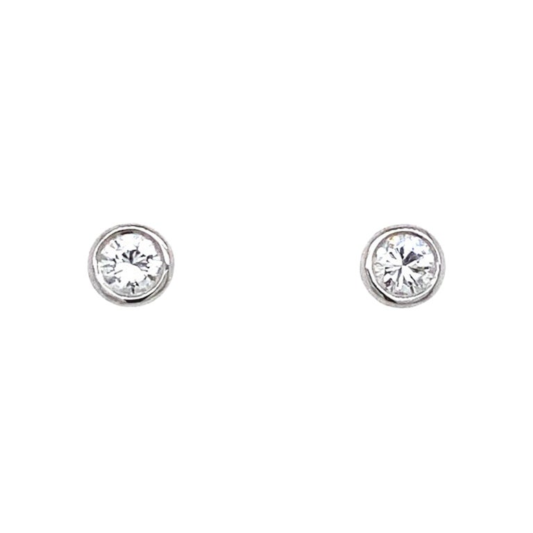 0.25 Karat Diamant-Rubin-Ohrringe aus 18 Karat Weißgold
