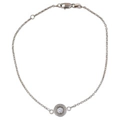 0,25ct Diamond Solitaire Armband 14k Gold Platin Charme 7,5" Kabelkette