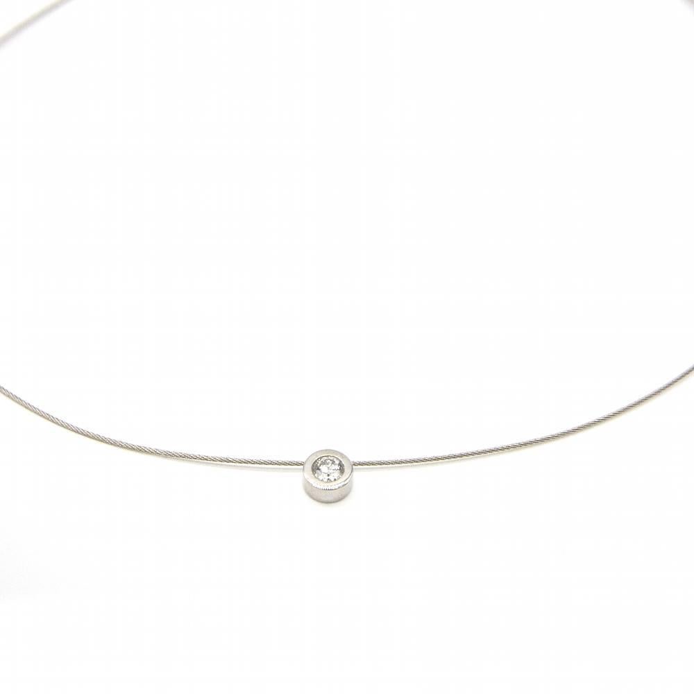 Taille brillant Collier solitaire avec diamants 0,25 carat en vente