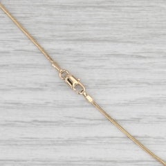0.25ct Diamond Solitaire Pendant Necklace 14k Yellow Gold 18" Snake Chain