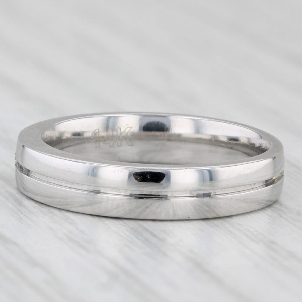 Round Cut 0.25ct Diamond Solitaire Wedding Band 14k White Gold Sz 6.25-6.5 Stackable Ring