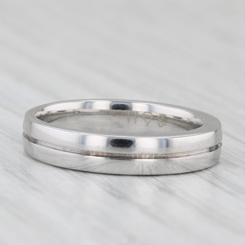 0.25ct Diamond Solitaire Wedding Band 14k White Gold Sz 6.25-6.5 Stackable Ring In Good Condition In McLeansville, NC