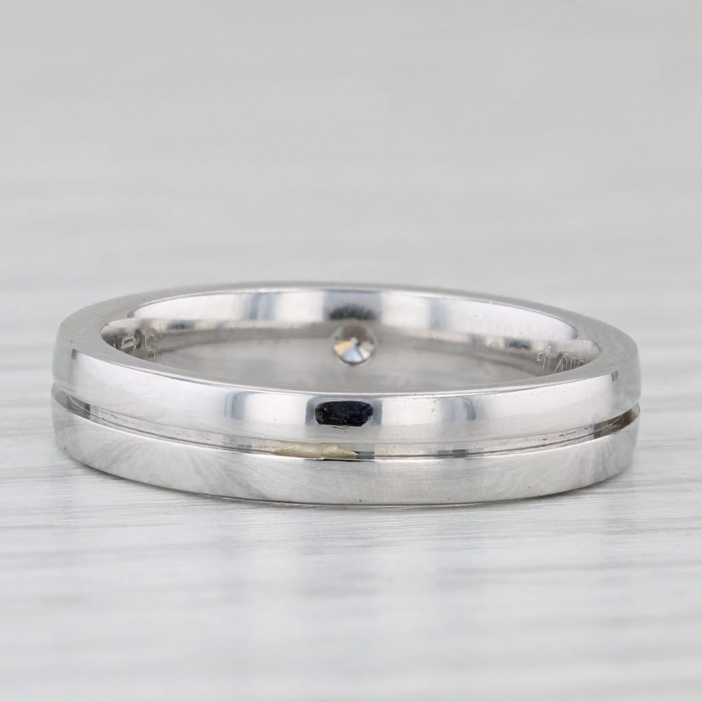Women's or Men's 0.25ct Diamond Solitaire Wedding Band 14k White Gold Sz 6.25-6.5 Stackable Ring