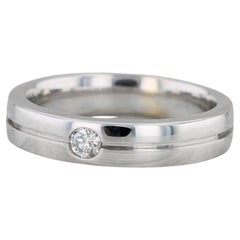 0.25ct Diamond Solitaire Wedding Band 14k White Gold Sz 6.25-6.5 Stackable Ring