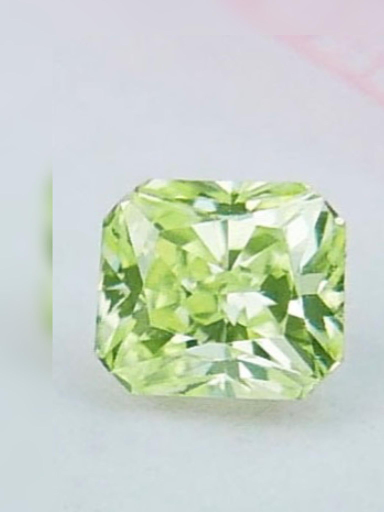 0.25Ct GIA Certificate Natural Diamond Fancy Green Yellow Color eye clean In New Condition For Sale In bangkok, TH