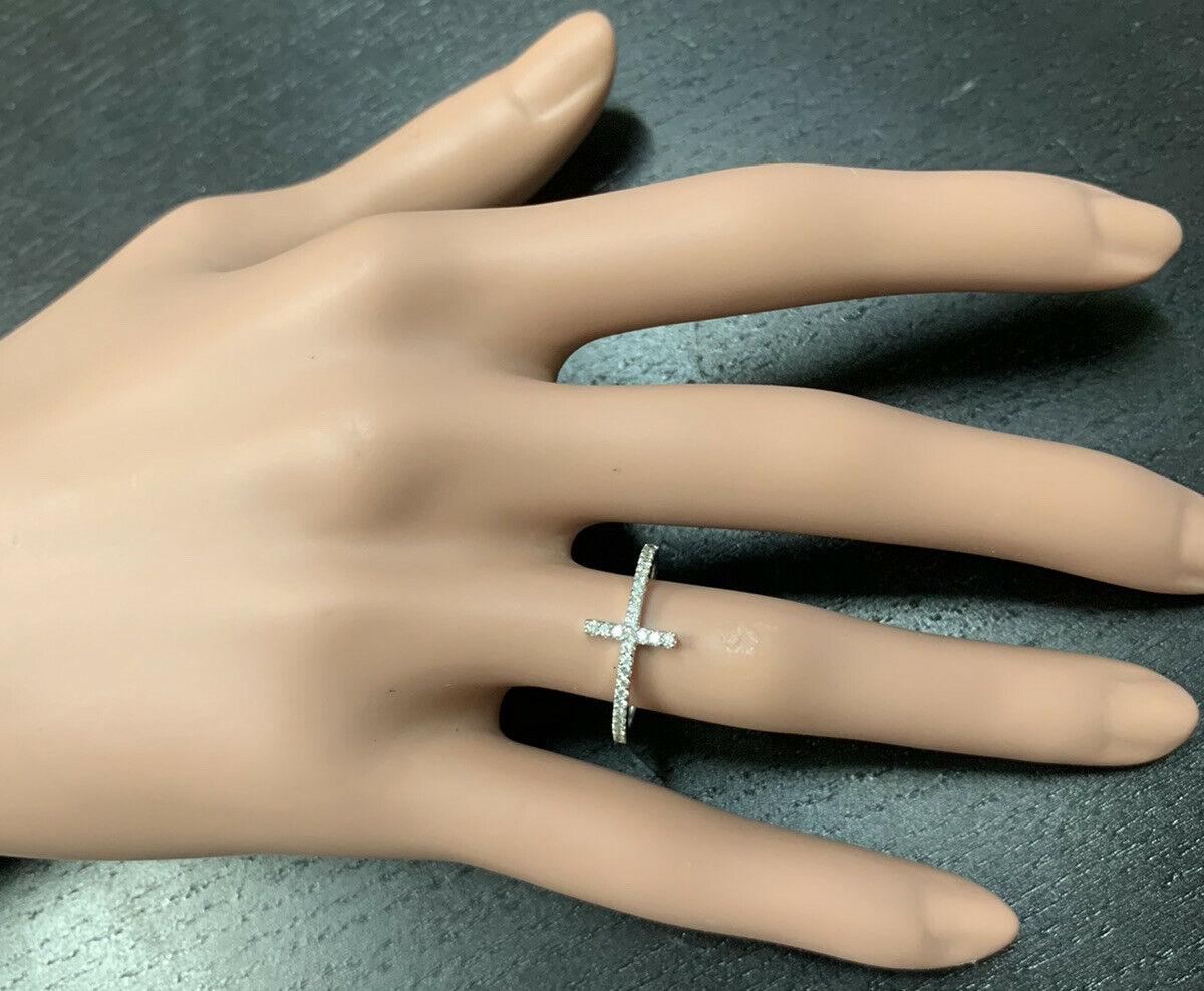 0.25ct Diamante Natural 14k Anillo Cruzado de Oro Rosa Macizo en Nuevo estado para la venta en Los Angeles, CA