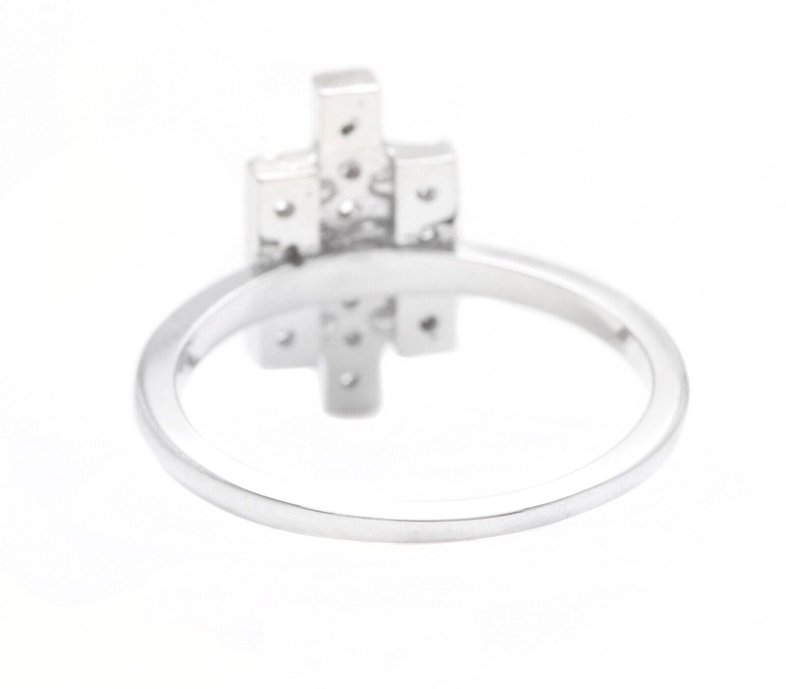 Round Cut 0.25Ct Natural Diamond 14K Solid White Gold Band Ring For Sale