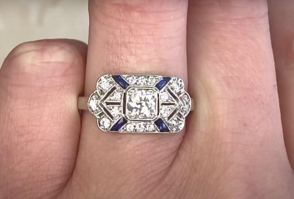 0.25ct Old European Cut Diamond Engagement Ring, VS1 Clarity, Platinum In Excellent Condition For Sale In New York, NY