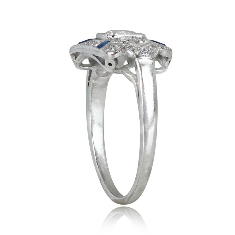 Art Deco 0.25ct Old European Cut Diamond Engagement Ring, VS1 Clarity, Platinum For Sale