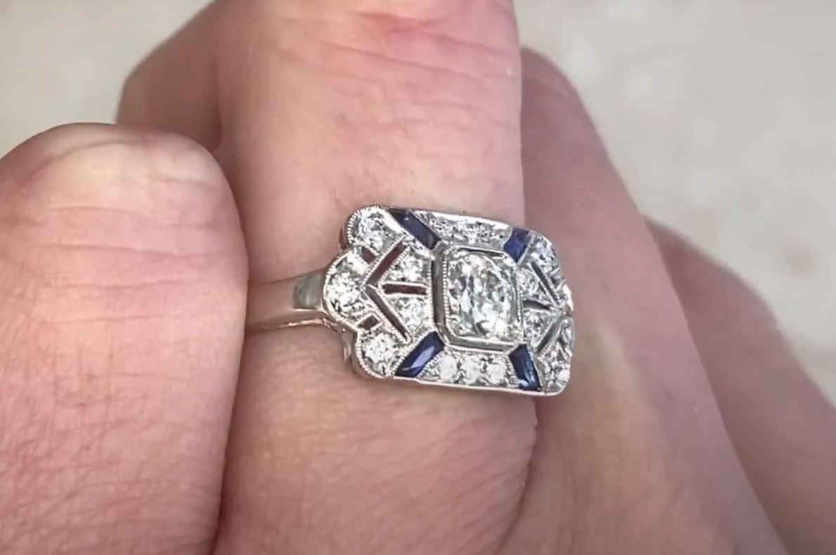 0.25ct Old European Cut Diamond Engagement Ring, VS1 Clarity, Platinum For Sale 1