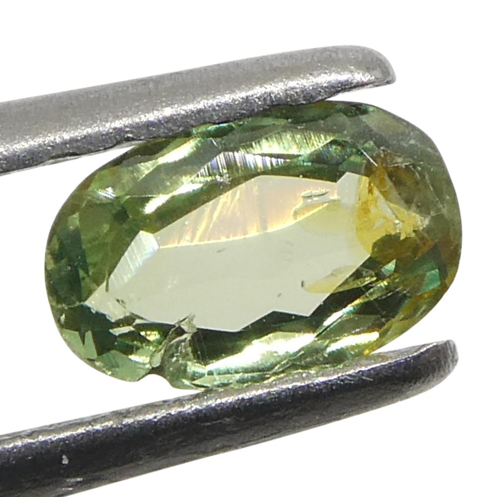 0.25ct Oval Yellowish Green to Greyish Purple Alexandrite from Brazil In New Condition For Sale In Toronto, Ontario