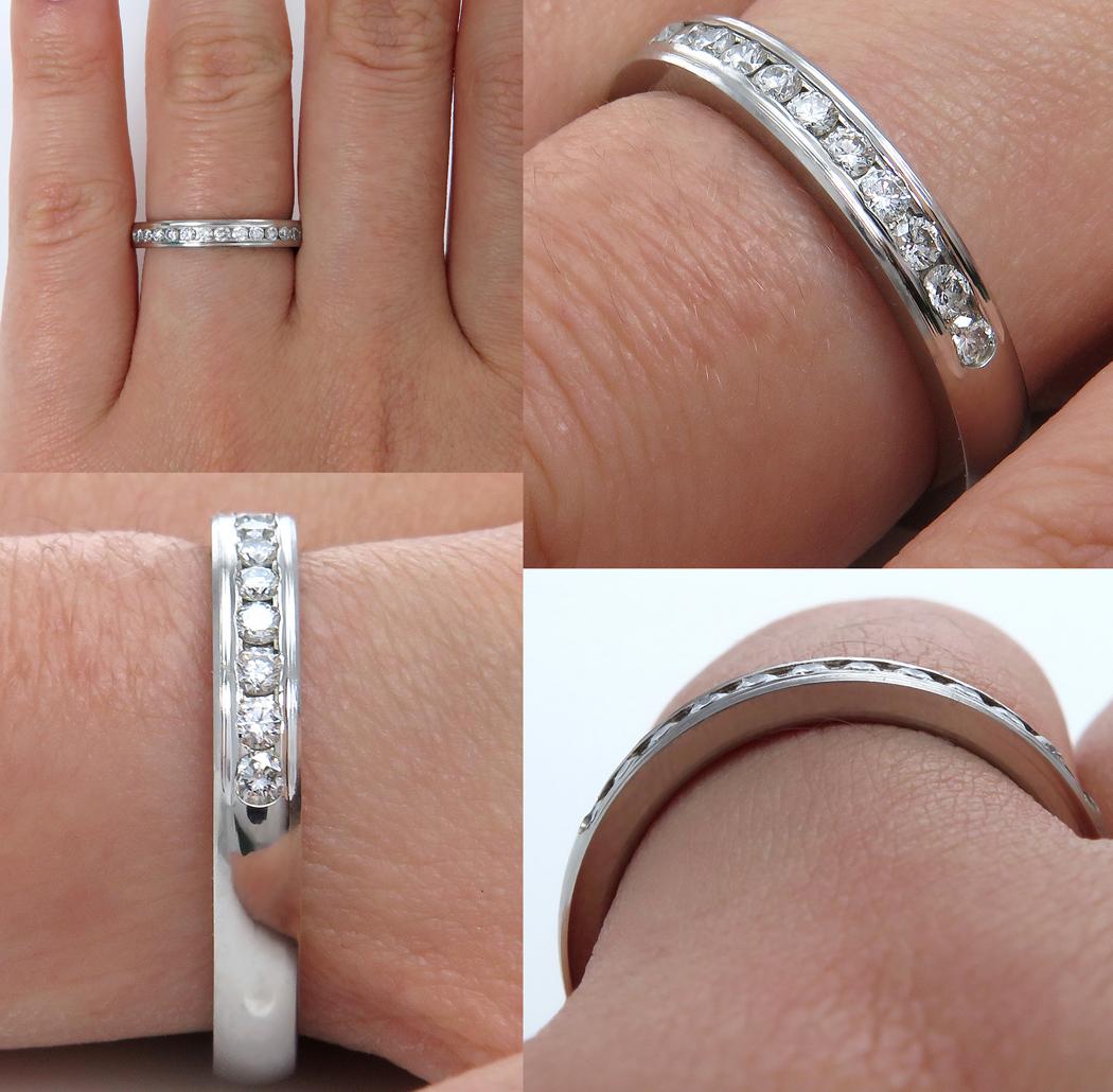 Benchmark 0.25 Platinum Round Diamond Wedding Anniversary Band Ring Comfort Fit For Sale 5
