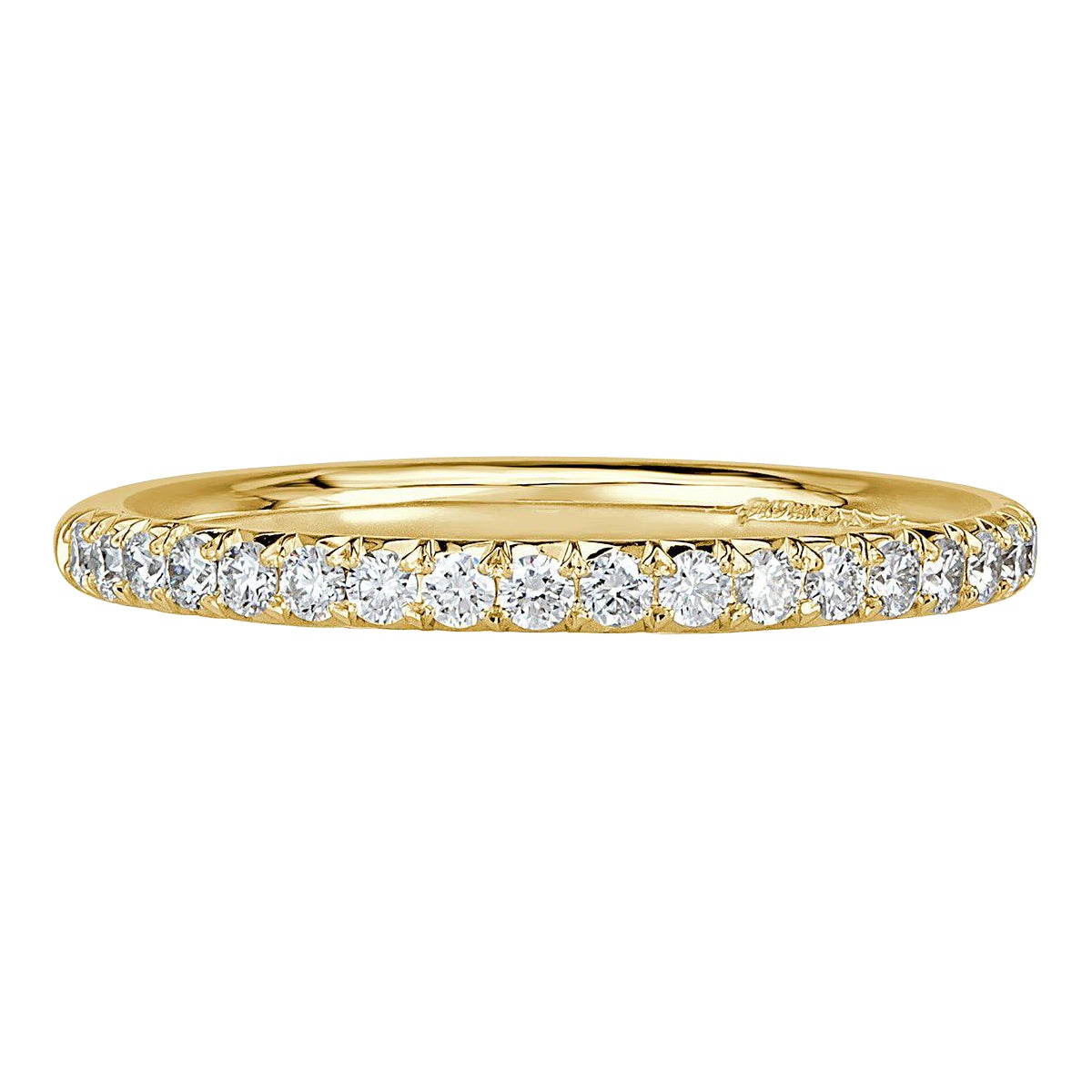 0.25ct Round Brilliant Cut Diamond Band in 18k Yellow Gold For Sale