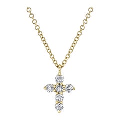 0.25ct Round Brilliant Cut Diamond Cross Pendant
