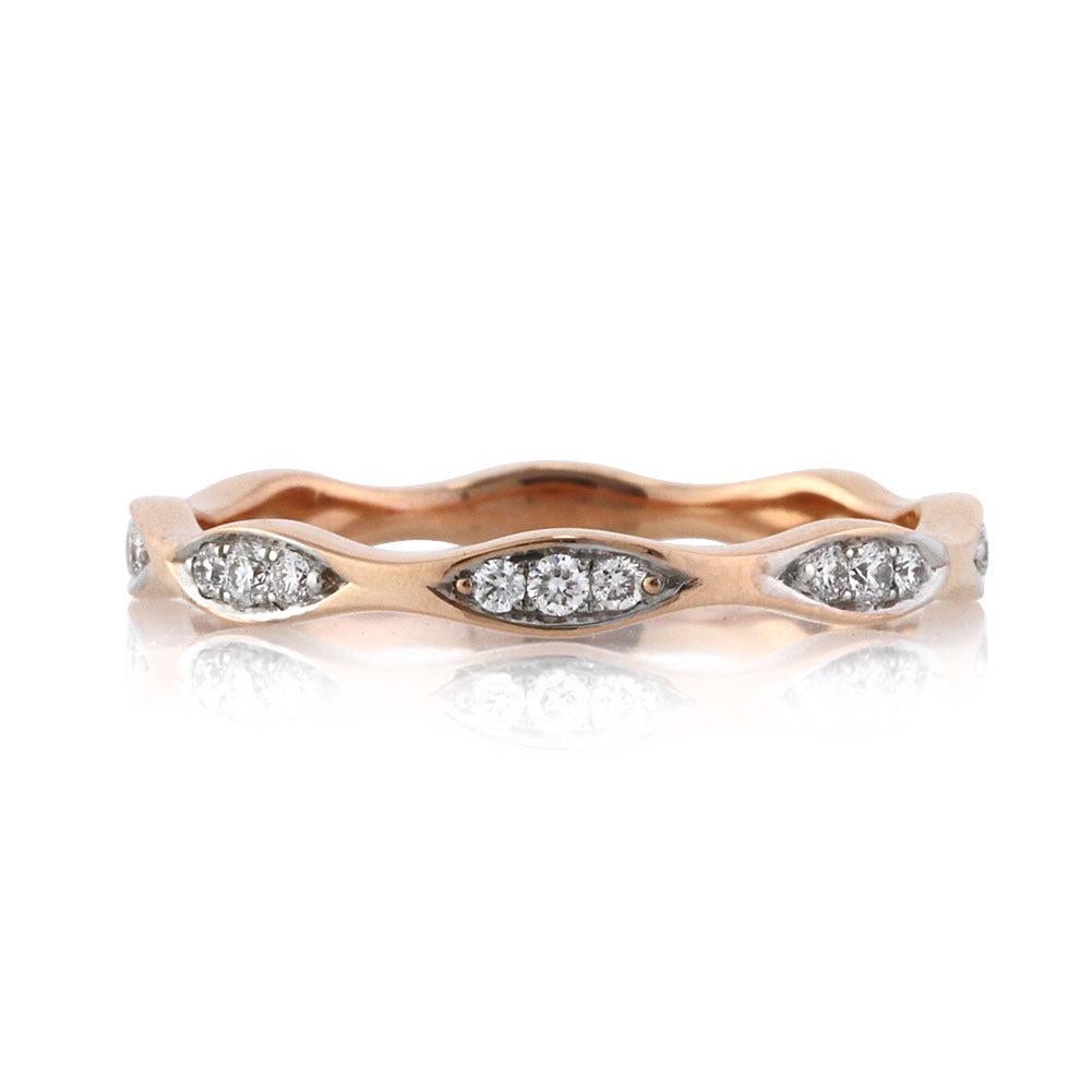 0.25ct Round Brilliant Cut Diamond Eternity Band in 14k Rose Gold For Sale
