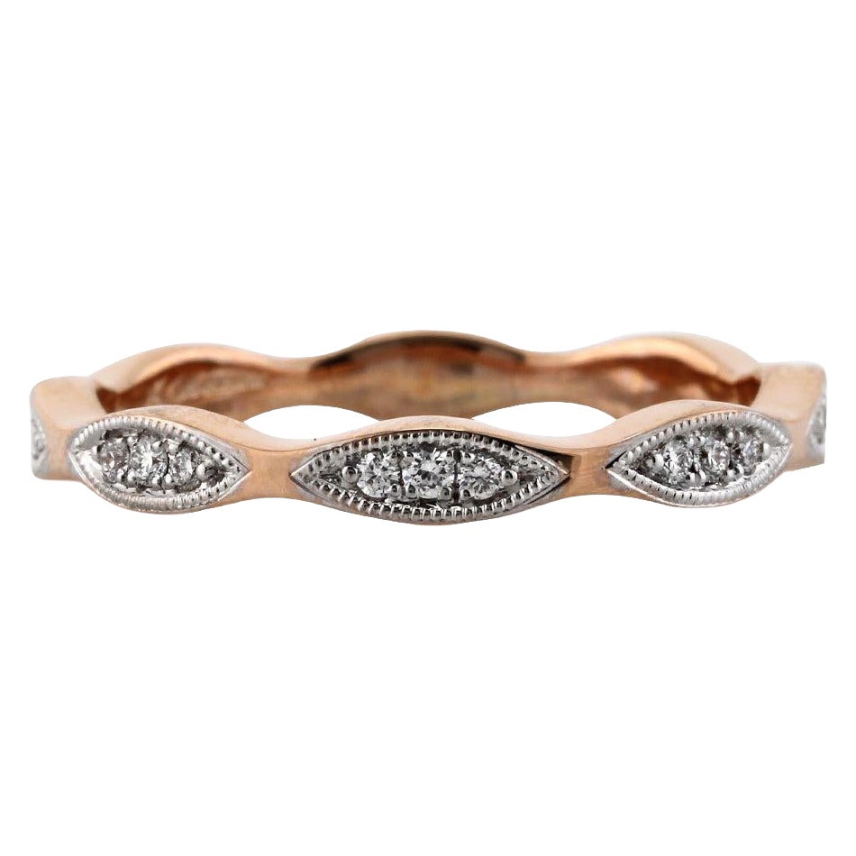 0.25ct Round Brilliant Cut Diamond Eternity Band in 18k Rose Gold For Sale