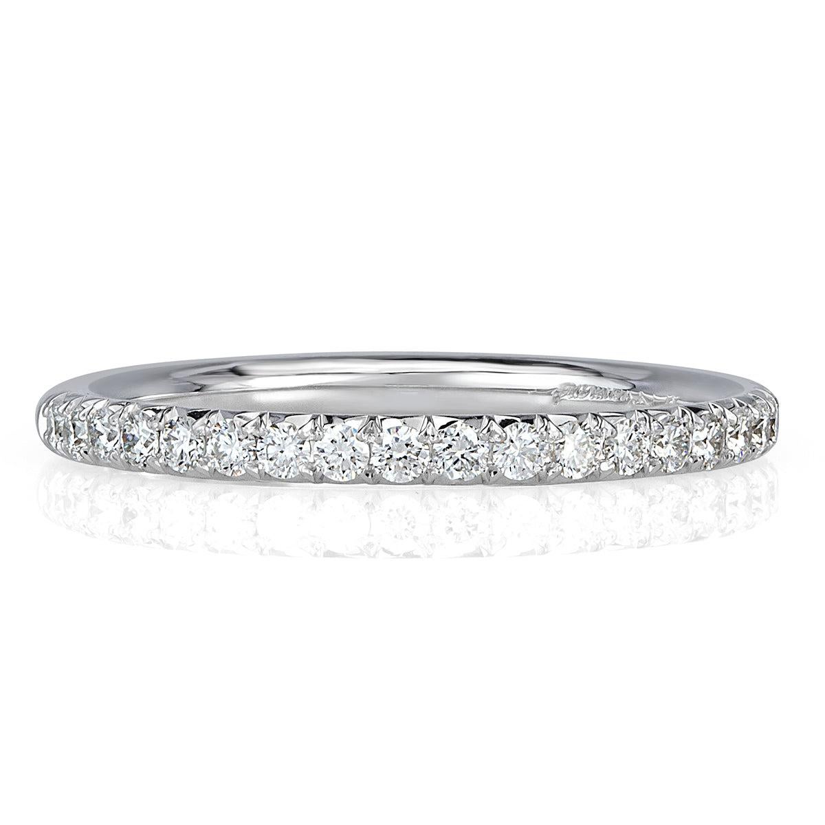 0.25ct Round Brilliant Cut Diamond Wedding Band in Platinum For Sale