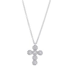 0.25ct Round Cut Diamond Cross Pendant