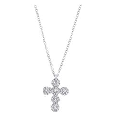 0.25ct Round Cut Diamond Cross Pendant