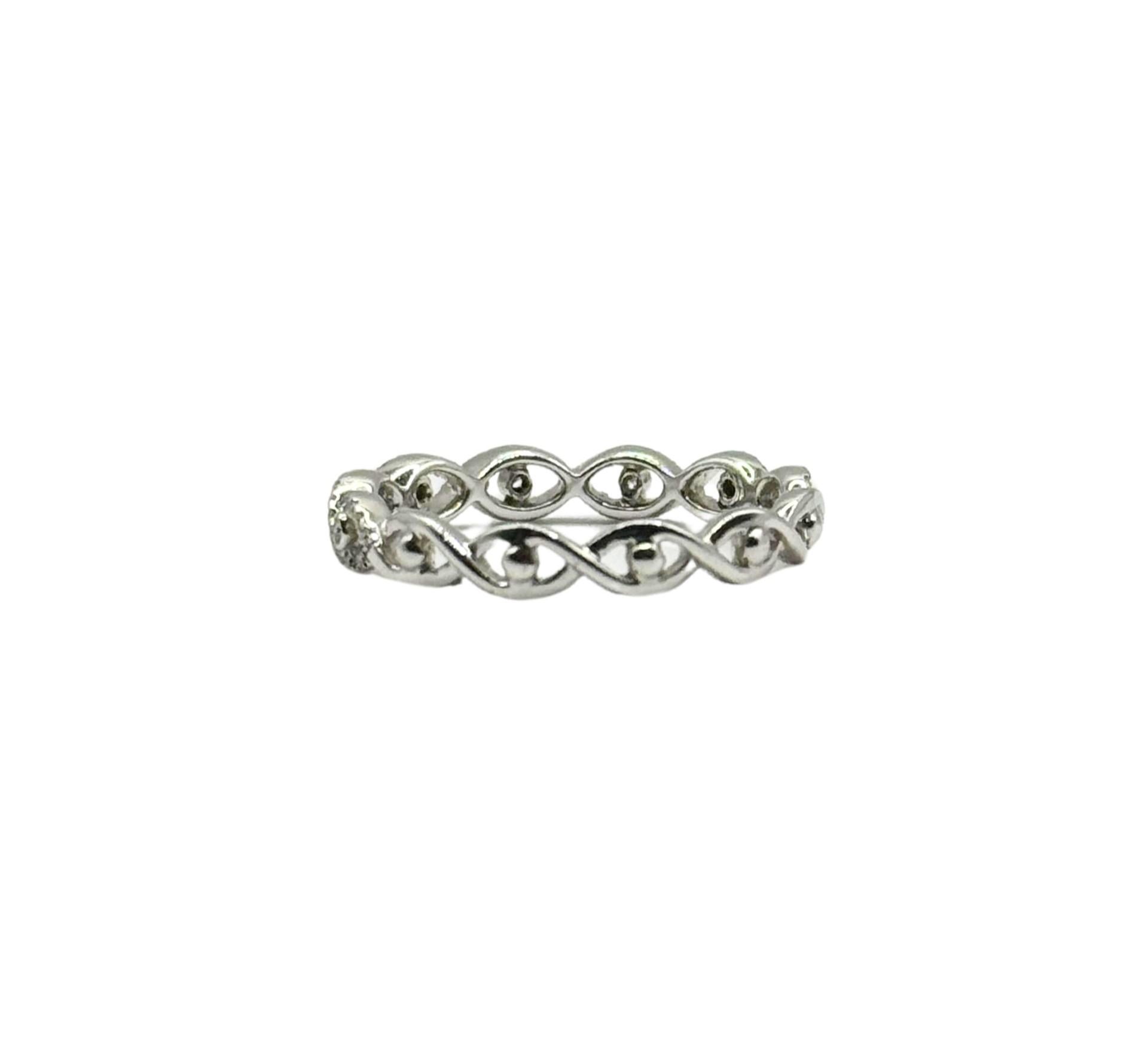 Modern 0.25ct Round Diamond Evil Eye Infinity Band in 18KT White Gold, 6.5 For Sale
