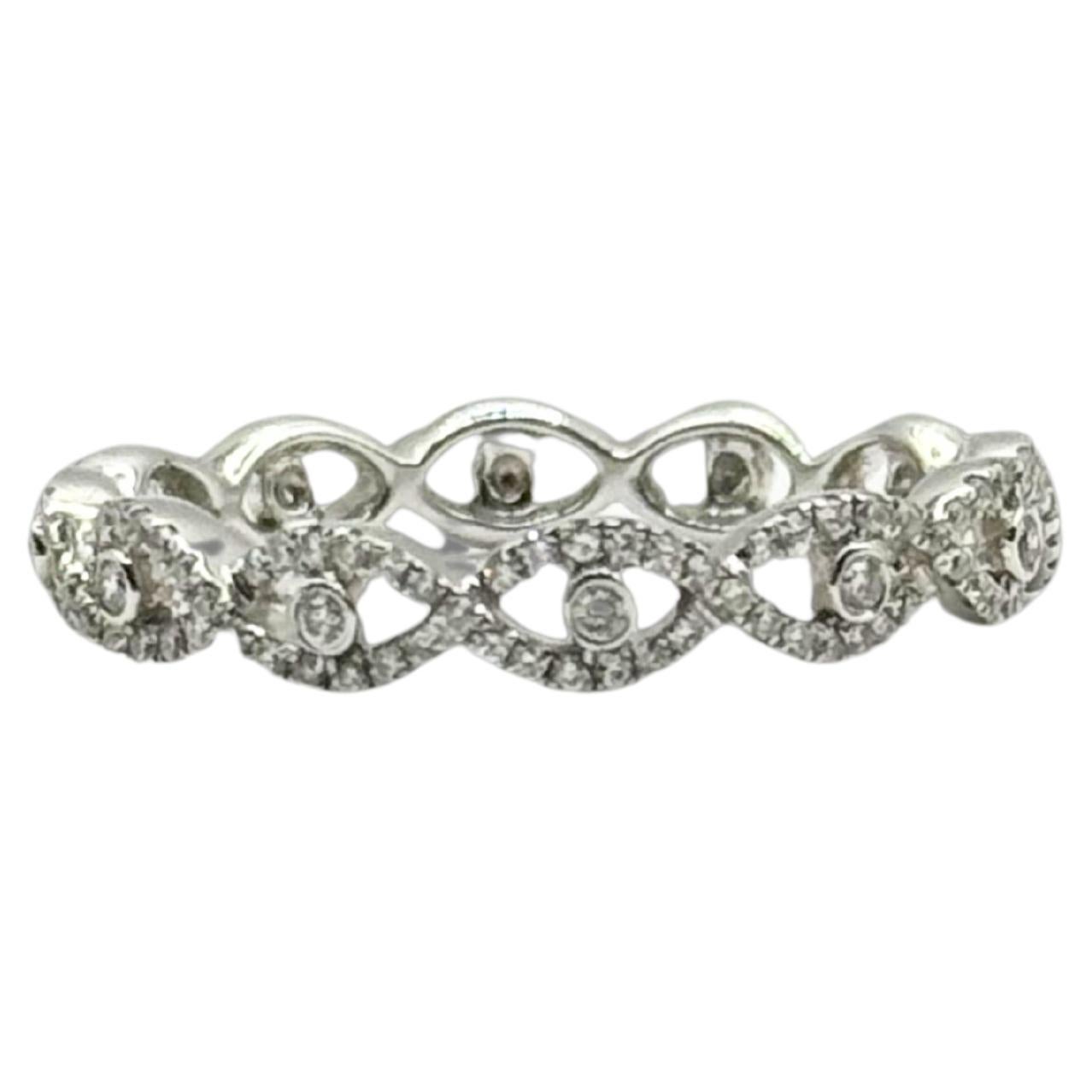 0.25ct Round Diamond Evil Eye Infinity Band in 18KT White Gold, 6.5