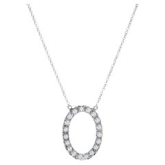 0.25ct Round Diamond Oval Pendant in 18KT White Gold