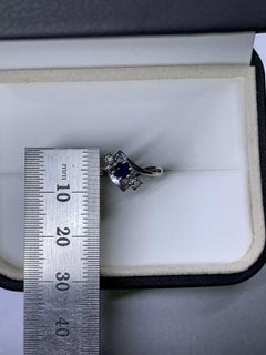 0.25 Karat Saphir-Diamant-Verlobungsring aus 10 Karat Weißgold