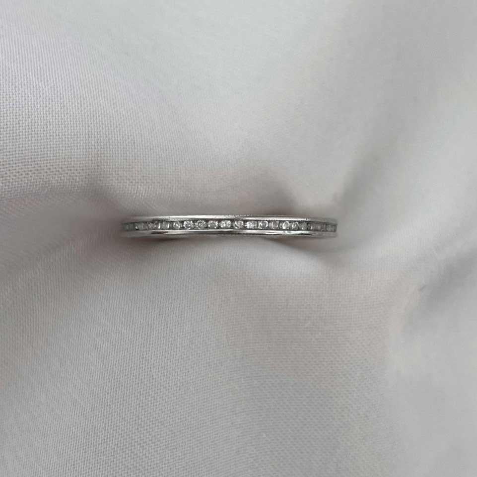 0.25ct Single Cut Diamond Eternity Wedding Band, H Color, Platinum 5