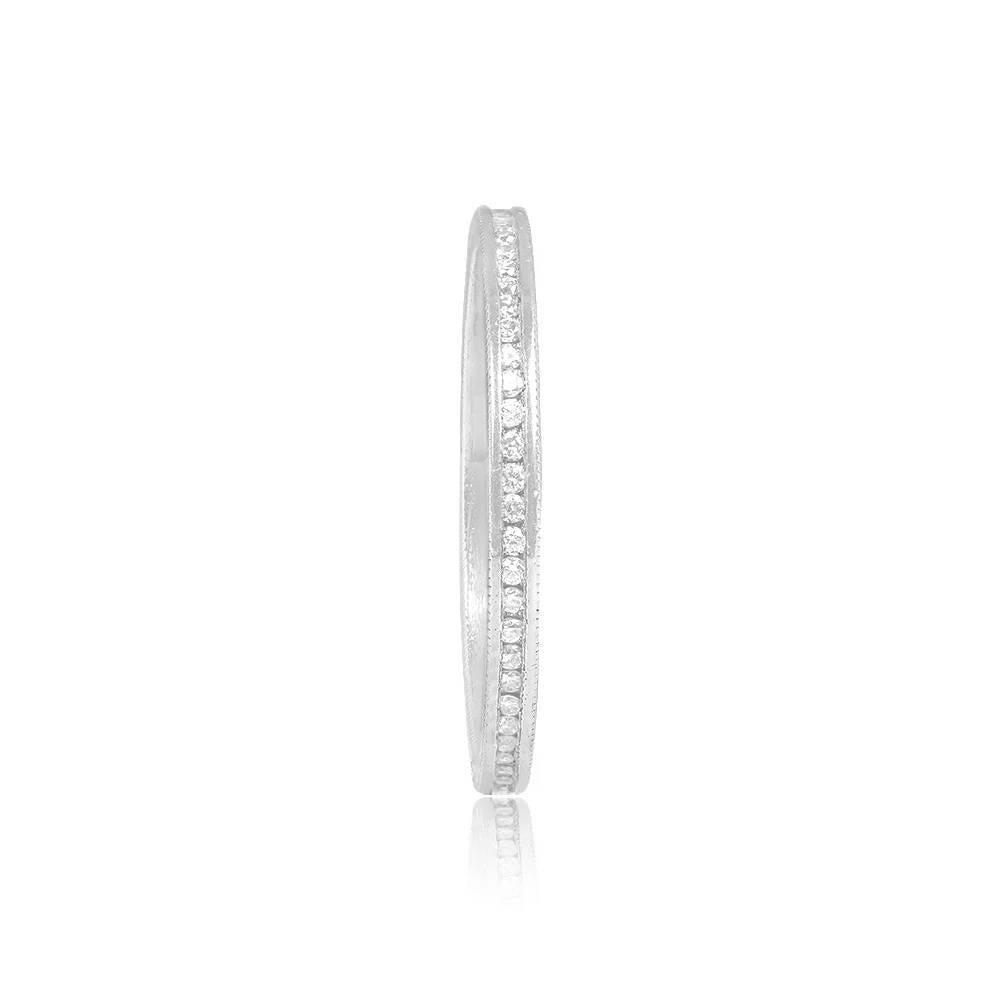 Art Deco 0.25ct Single Cut Diamond Eternity Wedding Band, H Color, Platinum