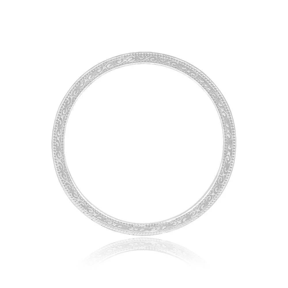 0.25ct Single Cut Diamond Eternity Wedding Band, H Color, Platinum In Excellent Condition In New York, NY