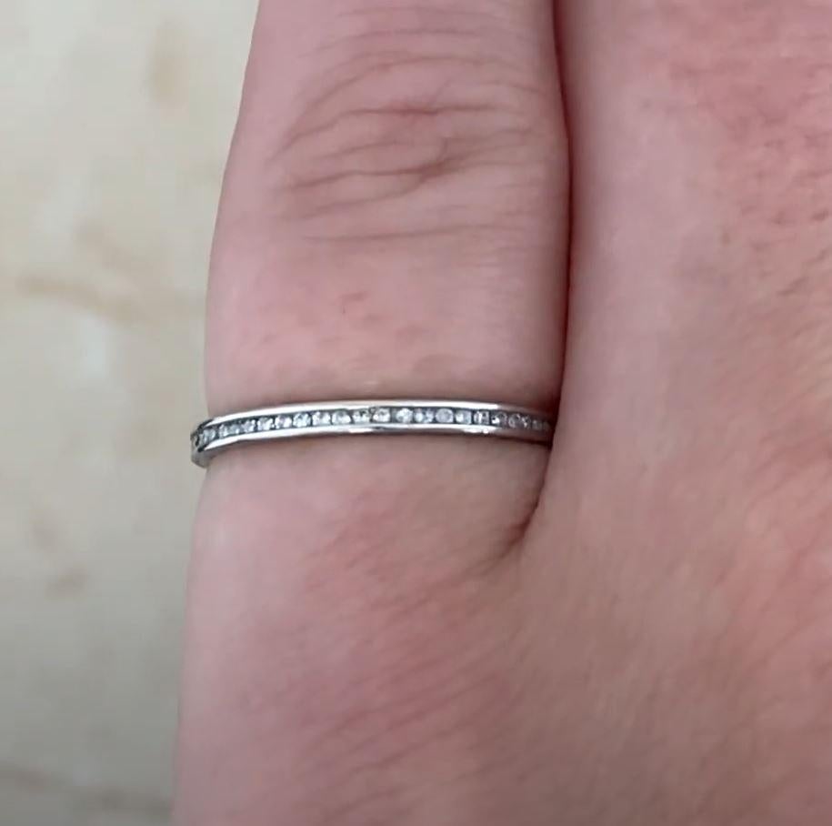 Women's 0.25ct Single Cut Diamond Eternity Wedding Band, H Color, Platinum