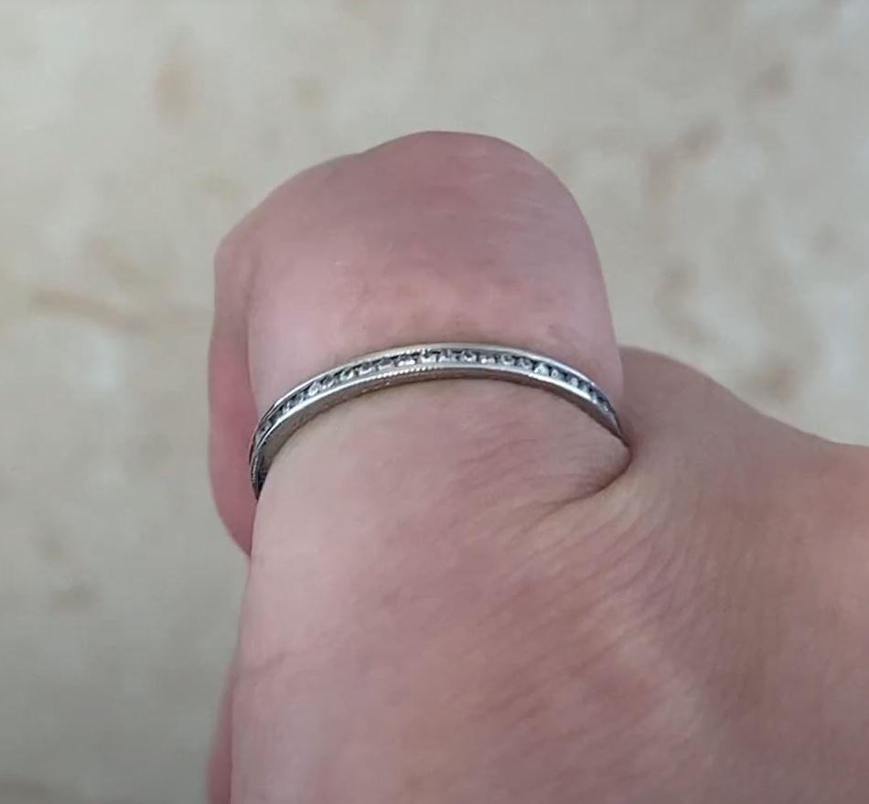 0.25ct Single Cut Diamond Eternity Wedding Band, H Color, Platinum 1