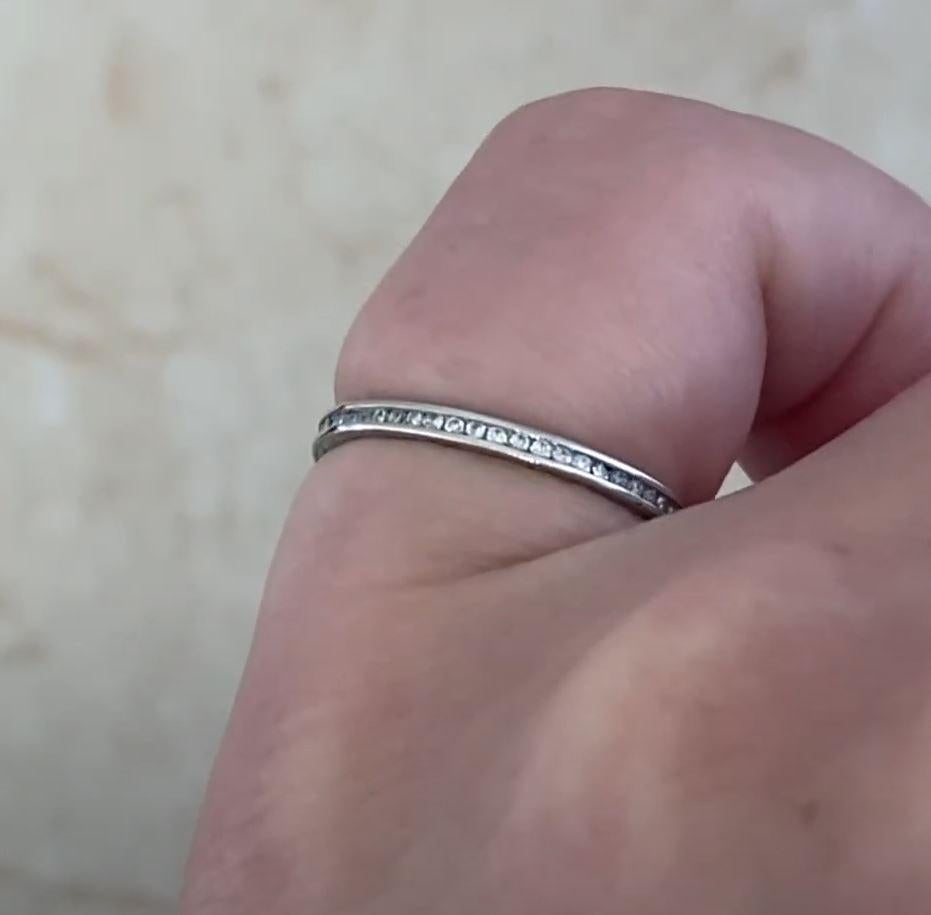0.25ct Single Cut Diamond Eternity Wedding Band, H Color, Platinum 2