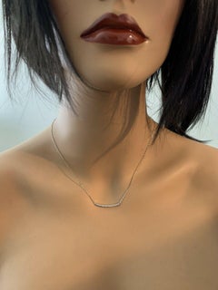 Superbe collier en or blanc massif 14 carats avec diamants de 0,25 carat