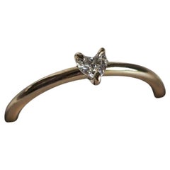 Anello solitario di moissanite con taglio a cuore 0,25 carati, argento 925, regalo per lei