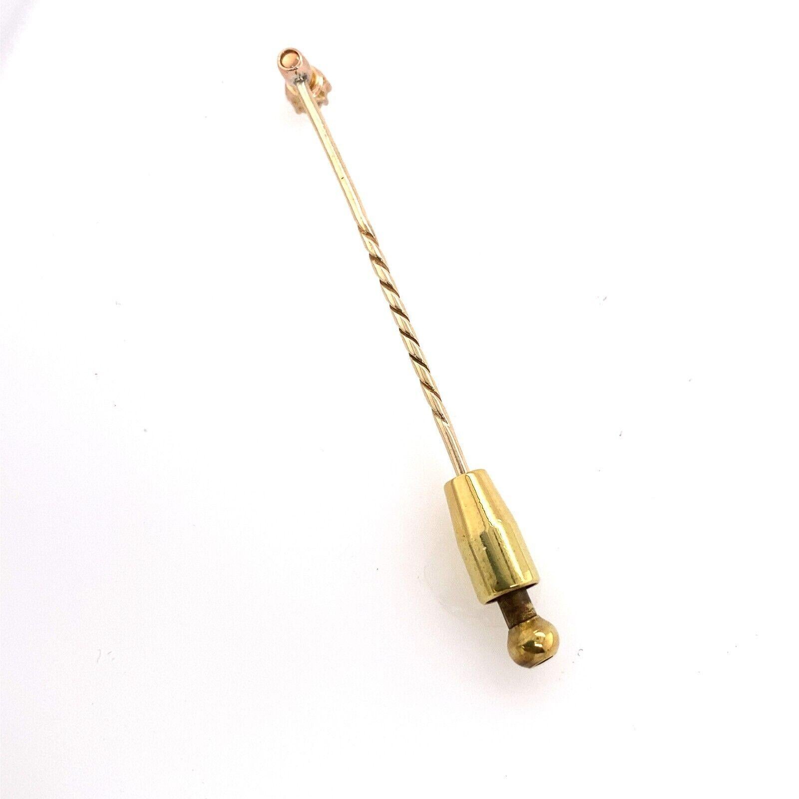 Round Cut 0.25ct Victorian Cut Diamond Antique Stick Pin in 18ct Yellow & Rose Gold