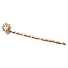 0.25ct Victorian Cut Diamond Antique Stick Pin in 18ct Yellow & Rose Gold