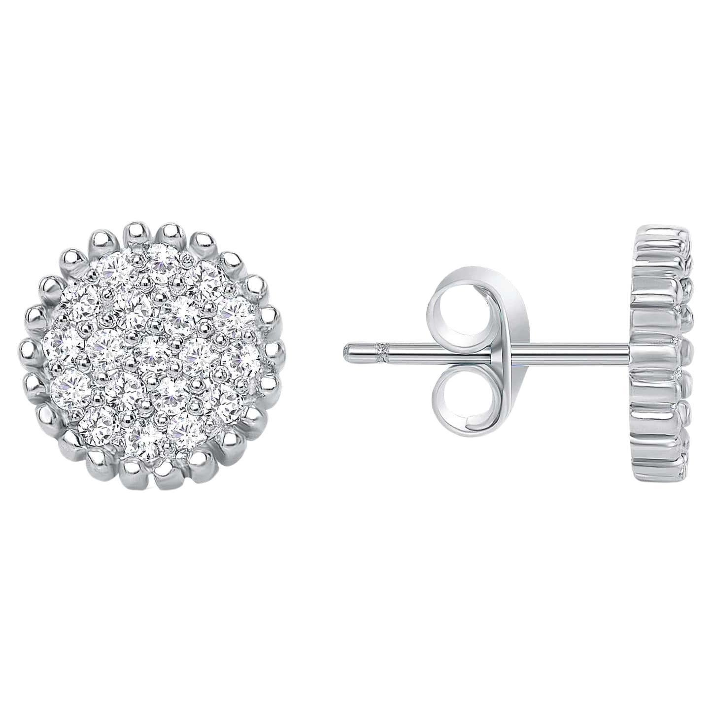 Diese wunderschön runde Form Paar einzigartige Ohrringe verfügen über erstaunliche kleine Round Cut Diamanten in einem atemberaubenden Pflaster Fassung in 14k Gold. Perfektes Geschenk für Jahrestage, Geburtstage, Valentinstage, Abschlussfeiern