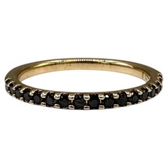 0.25ctw Black Diamond Half Eternity Ring 14K Yellow Gold Size 7