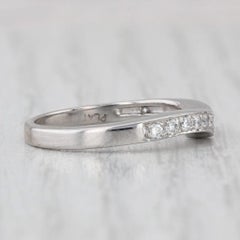 0.25ctw Contoured Diamond Wedding Band Platinum Size 5.25 Guard Anniversary Ring