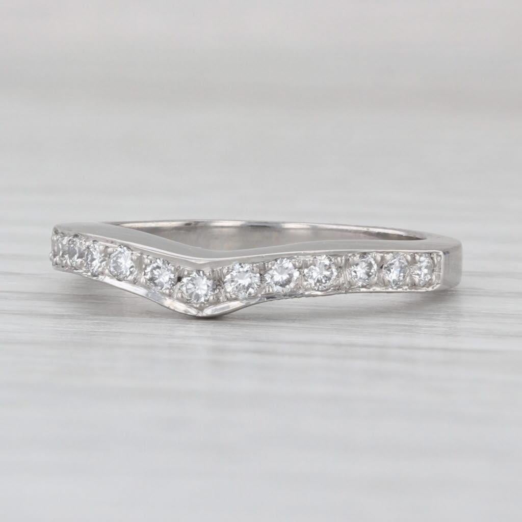 0.25ctw Diamante Contorneado Alianza Platino Tamaño 5.25 Anillo Aniversario Guardia en venta 1