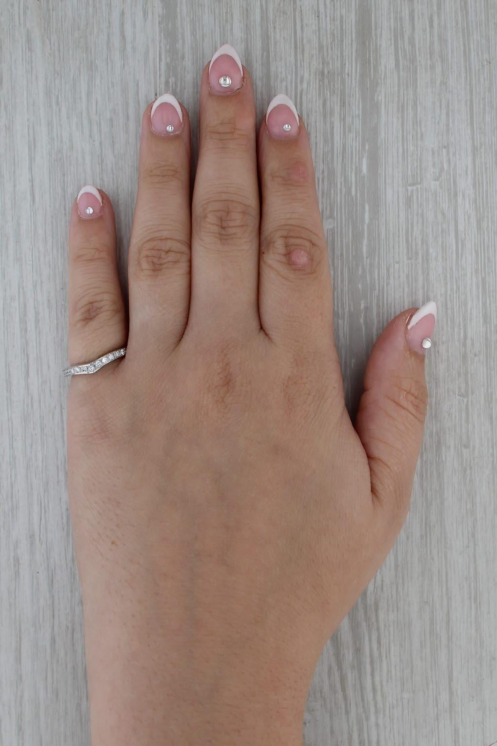 0.25ctw Diamante Contorneado Alianza Platino Tamaño 5.25 Anillo Aniversario Guardia en venta 3