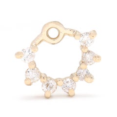 0.25ctw Diamond Earring Jackets, Length 9.6mm, Flower Style, 14k Yellow Gold
