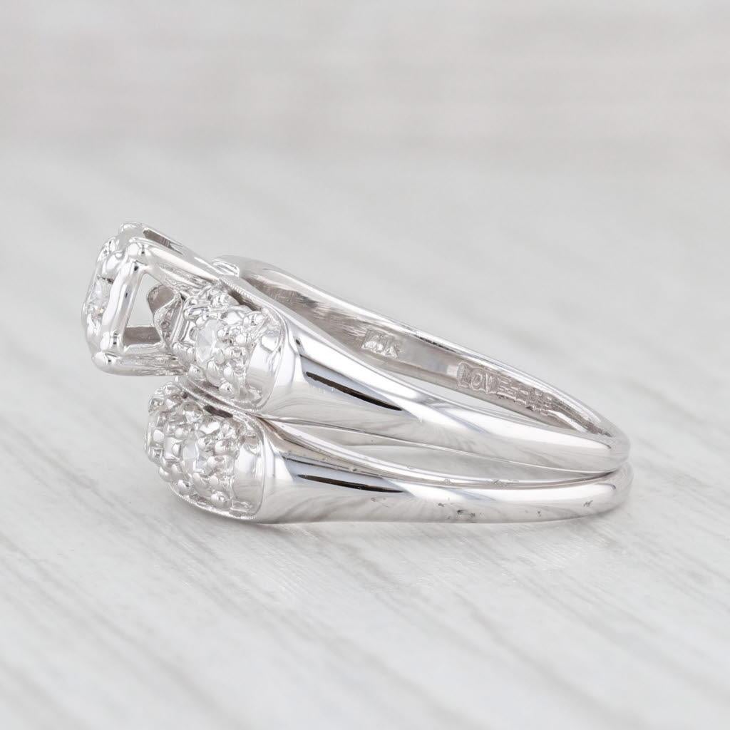0.25ctw Diamond Engagement Ring Wedding Band Bridal Set 14k Gold Size 6-6.5 For Sale 1