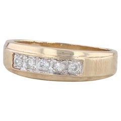 0.25ctw Diamond Men's Wedding Band 14k Yellow Gold Size 10.25 Ring