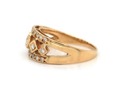 0.25ctw Diamond Open Vintage Style Ring in 18K Yellow Gold